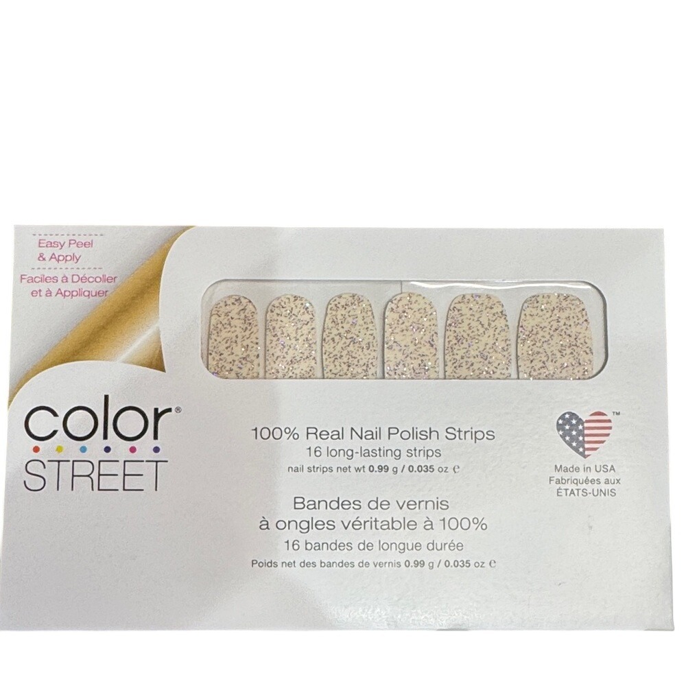 Color Street Candied Lavender Nail Polish Strips‎ FMG189 Glitter Neutral New